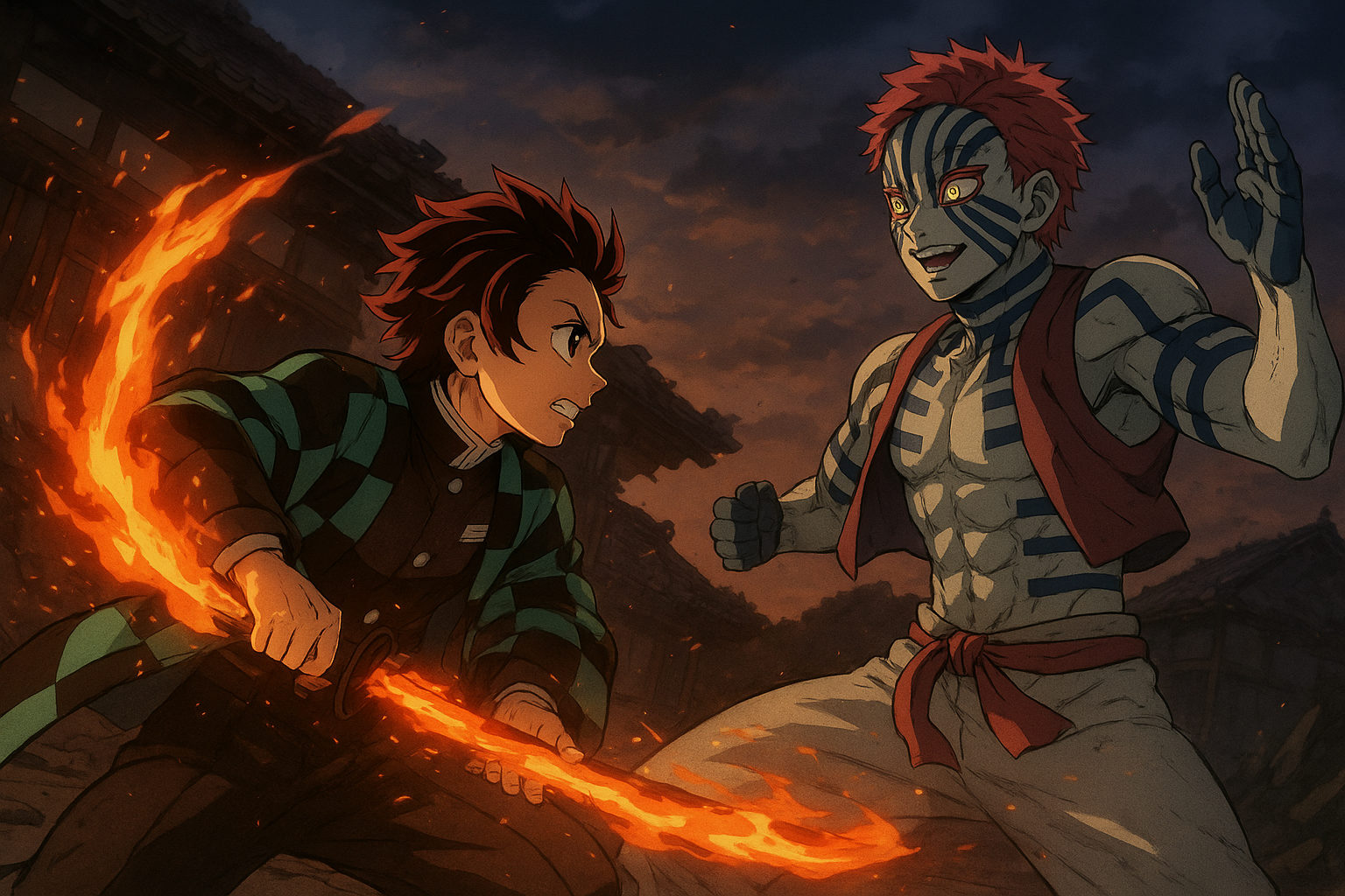 Tanjiro vs Akaza: Siapa yang Lebih Kuat di Demon Slayer Kimetsu no Yaiba